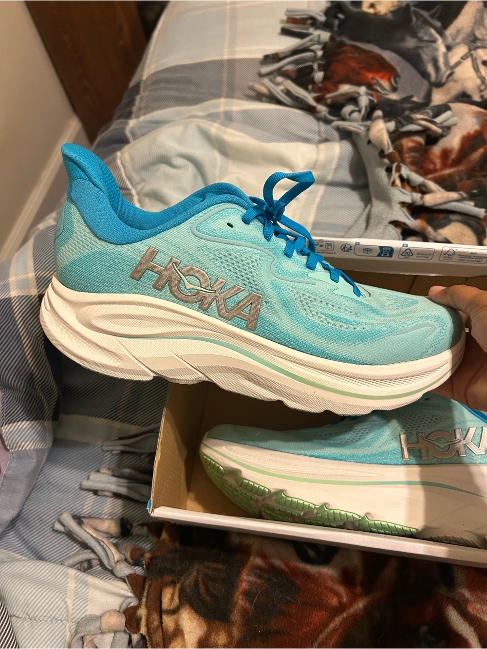 Hoka Women's Aqua/Teal Lightweight Running Shoe